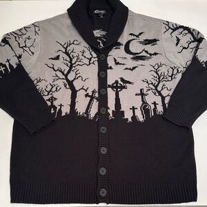MIDNIGHT HOUR SPOOKY GRAVEYARD CARDIGAN